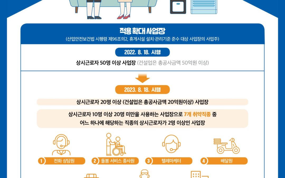 편안한 휴식을 위한 작은 변화, 휴게시설 설치 의무화에 대해 알아보세요!